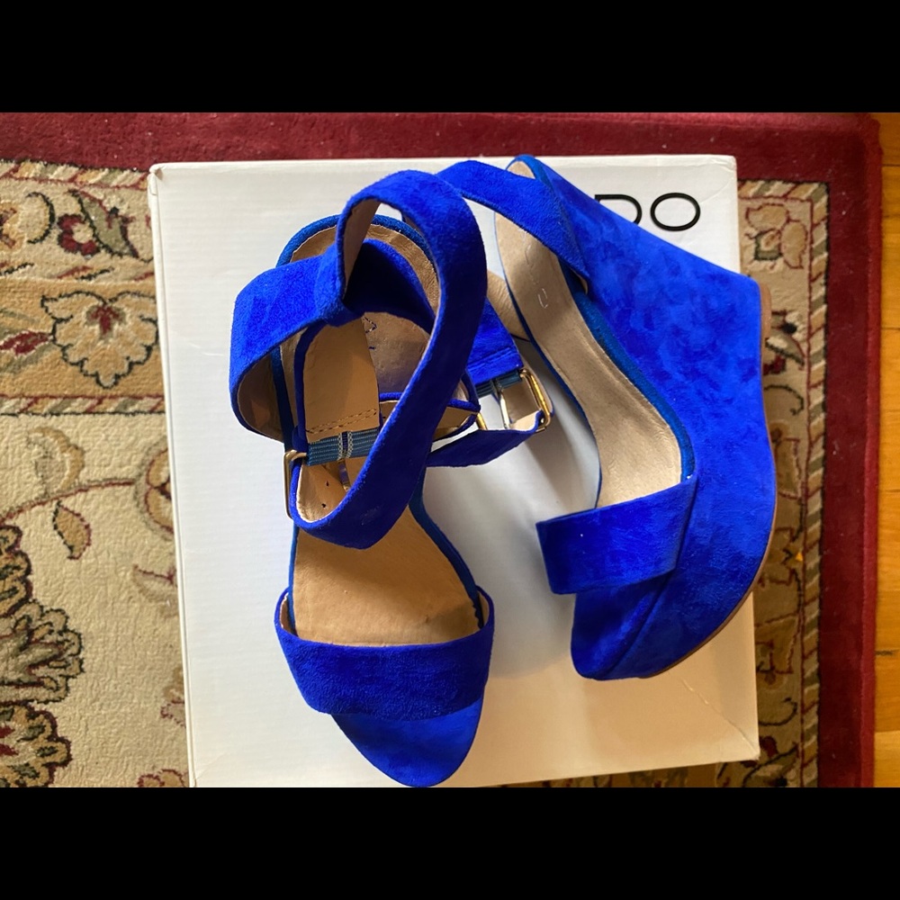 Zara Cobalt Blue Suede Platform